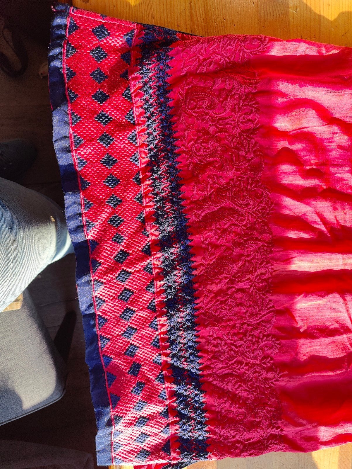 Roze/fuchsia Indiase kurta met blauwe details, Kleding | Dames, Jurken, Maat 38/40 (M), Ophalen of Verzenden, Knielengte, Roze