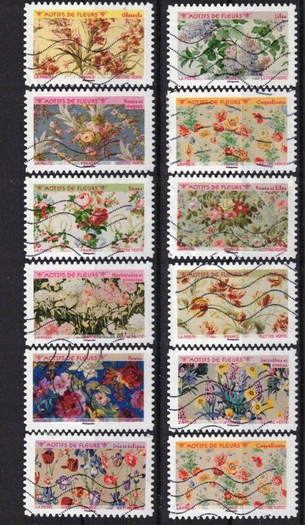 Frankrijk, serie "bloemen" 2021-80, Verzenden, Gestempeld