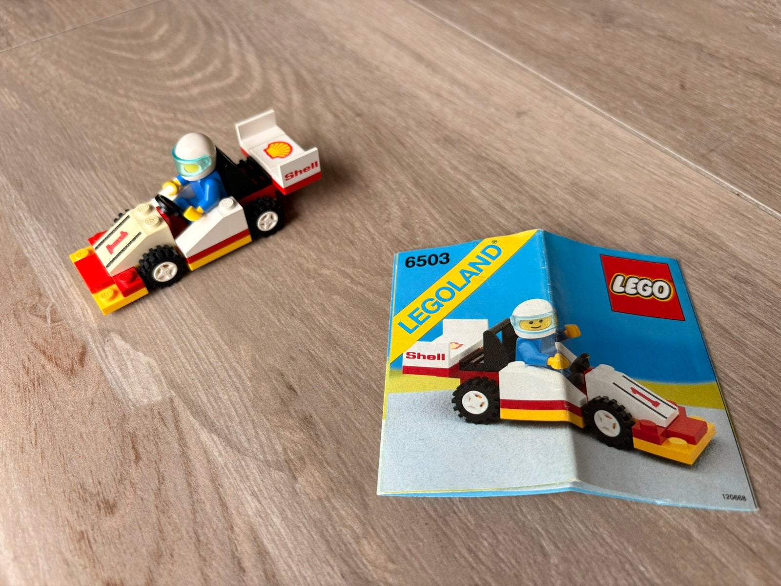 LEGO 6503 - Sprint Racer / Shell Formule 1 (1987) met boekje, Gebruikt, Lego, Ophalen of Verzenden, Racers