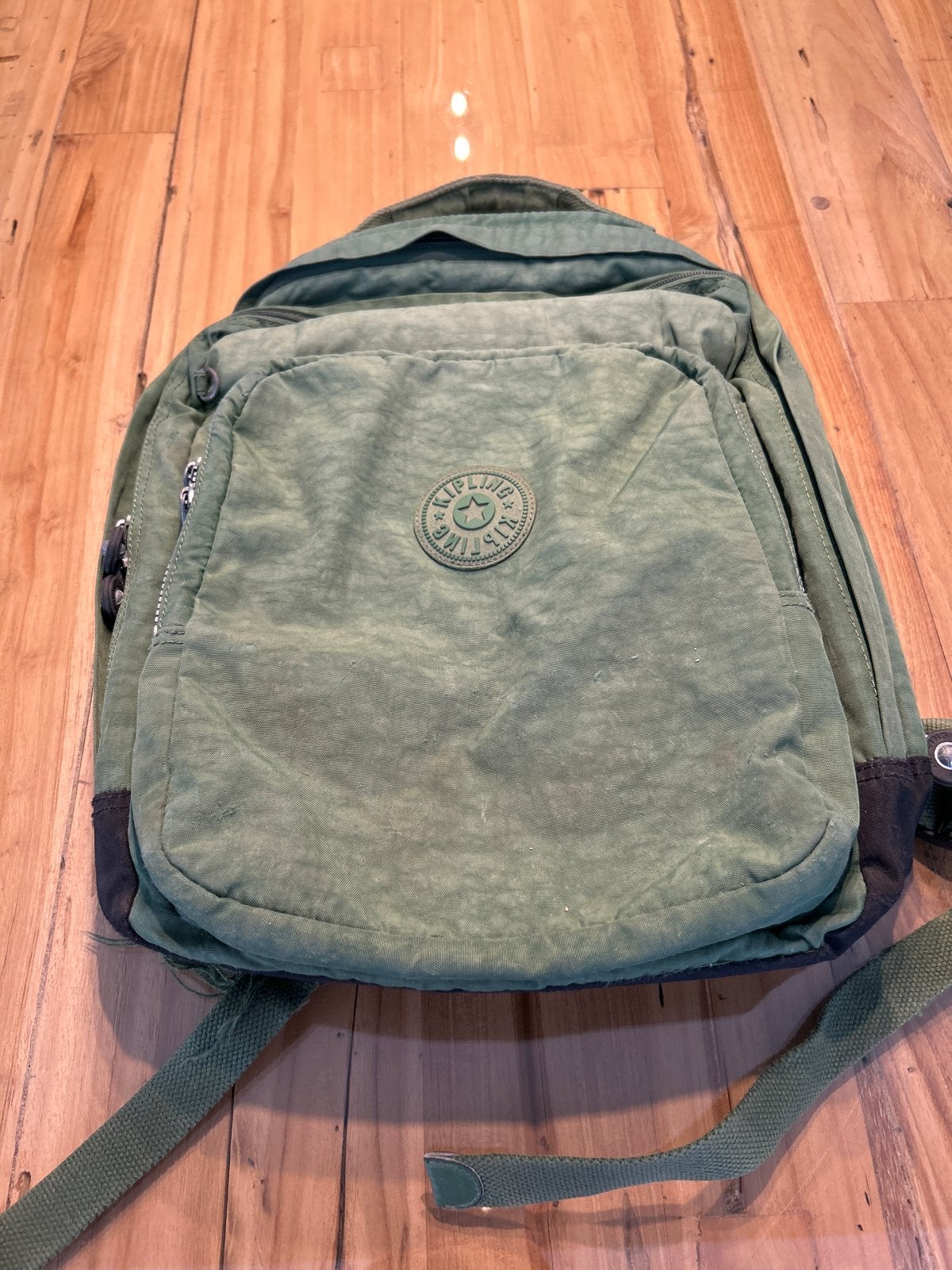 Groene Kipling boekentas / rugzak - veel opbergruimte, Ophalen of Verzenden, Gebruikt, Kipling