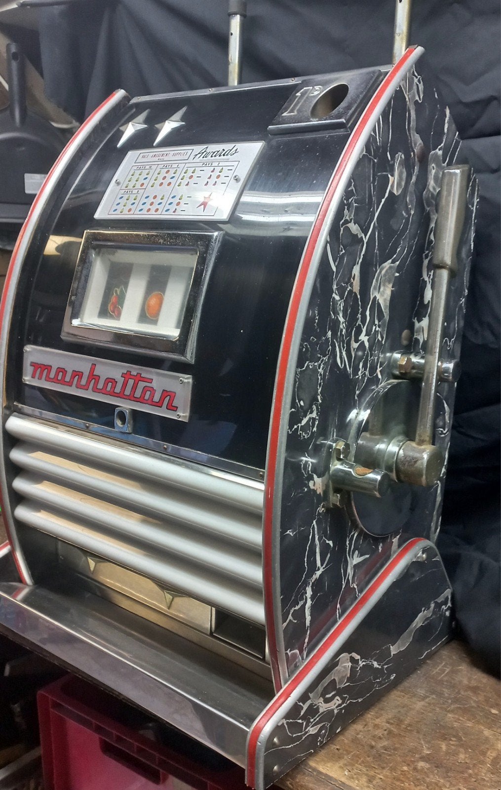 Slotmachine manhattan € 150,-, Verzamelen, Ophalen, Gebruikt