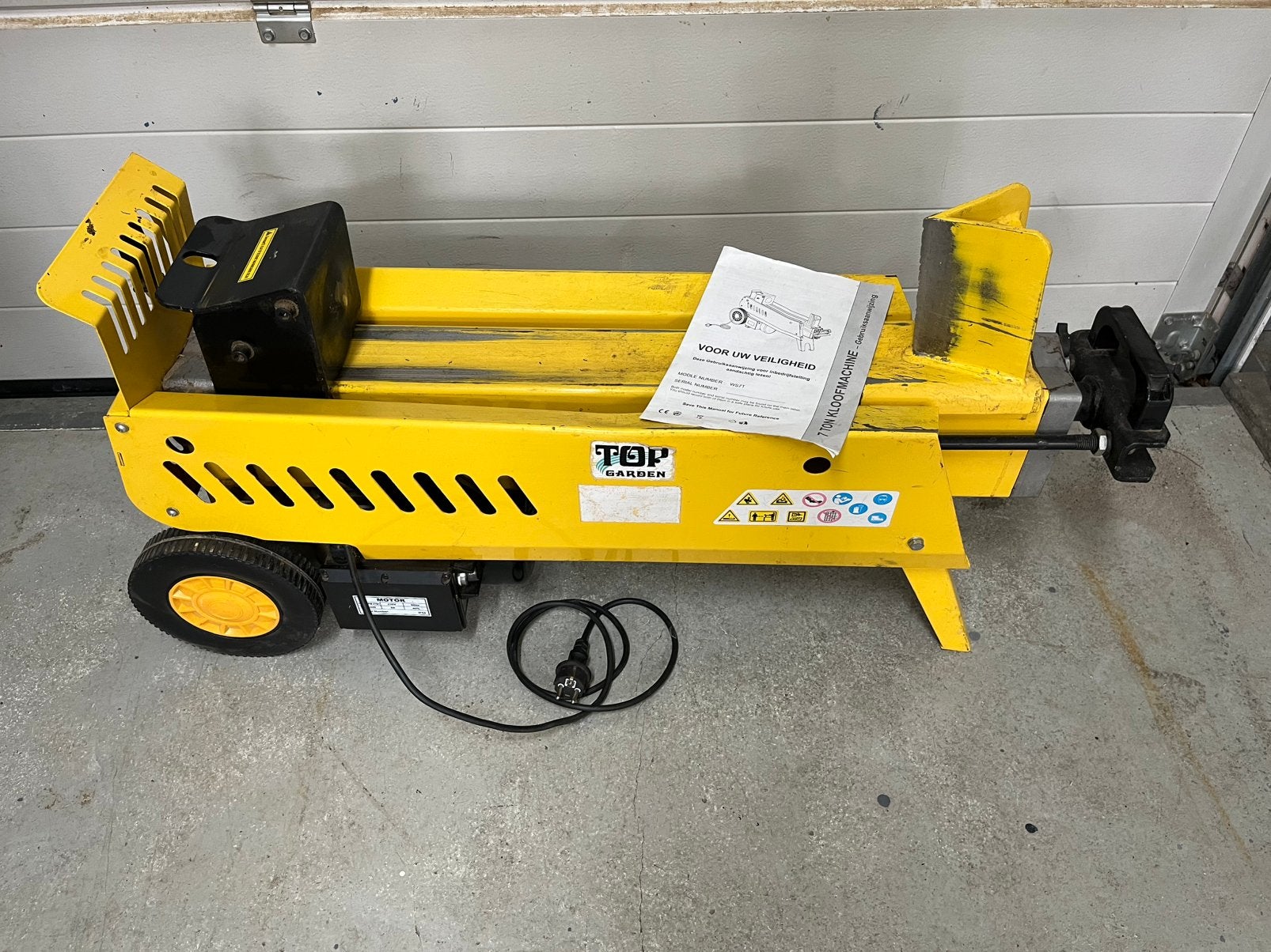 7 tons houtklover, Tuin en Terras, Kloofmachines, Ophalen, Gebruikt, Elektrisch, Liggend