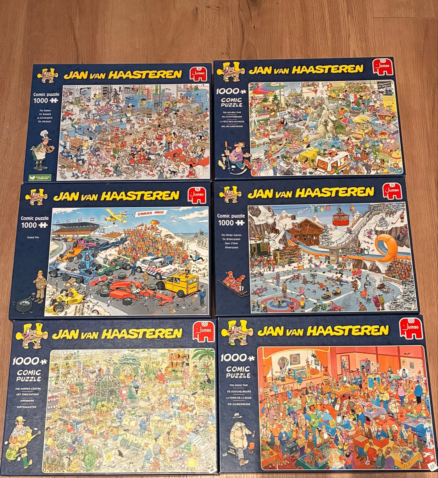 6x Jan van Haasteren Puzzels 1000 stukjes, Ophalen, 500 t/m 1500 stukjes, Zo goed als nieuw, Legpuzzel