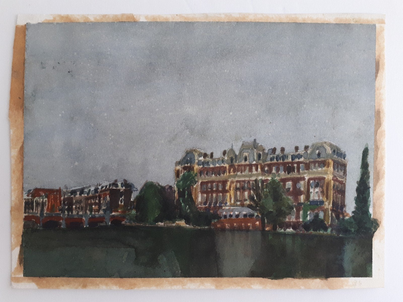 Dineke van Tongeren, aquarel, Amstelhotel aan de Amstel, Antiek en Kunst, Ophalen of Verzenden