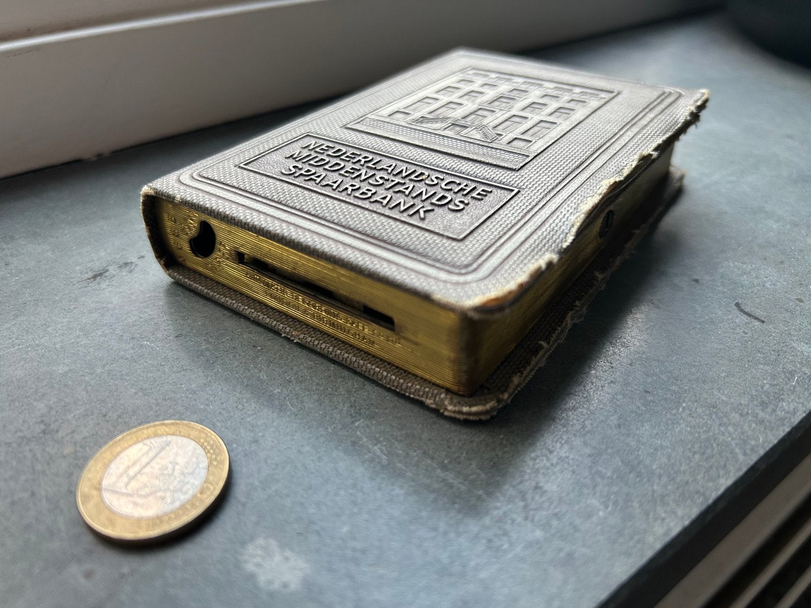 Antieke Boekspaarpot NMS - Spaarpot in de vorm van een boek, Ophalen of Verzenden, Gebruikt