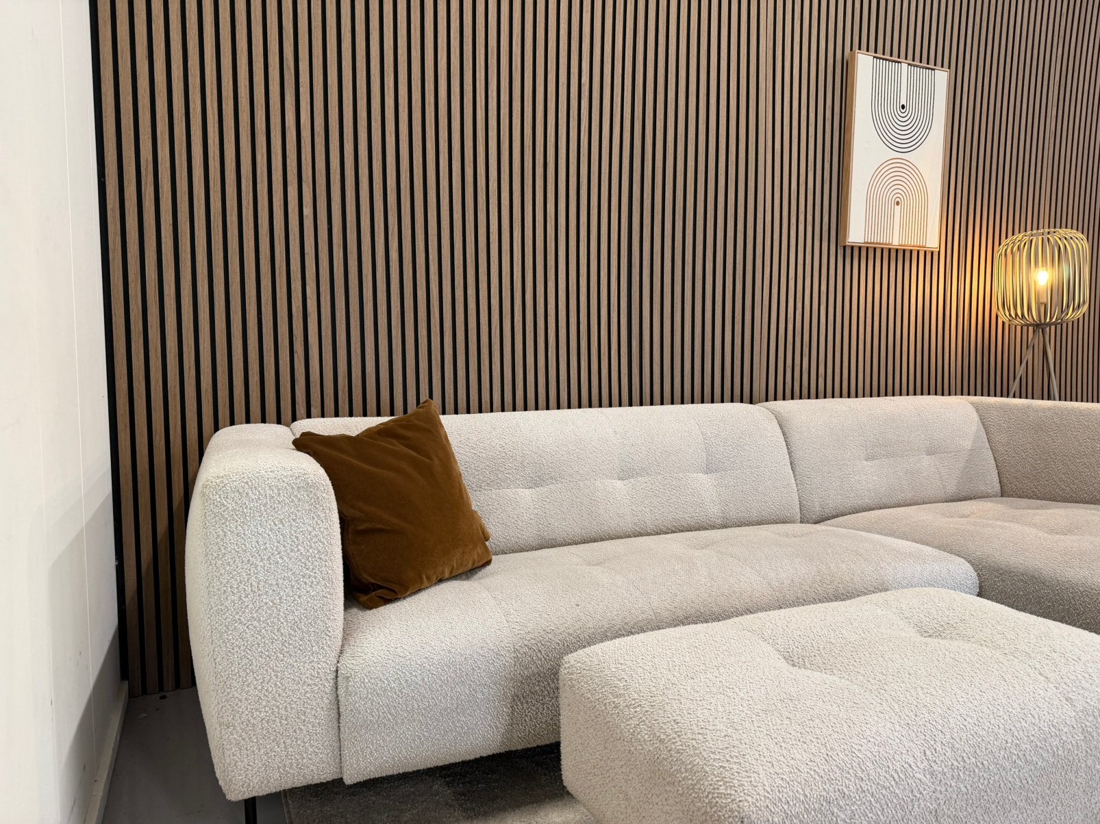 By Sidde - Borre - Hoekbank - Hocker - Beige / Creme, Huis en Inrichting, Ophalen of Verzenden, 150 cm of meer, Vierpersoons of meer