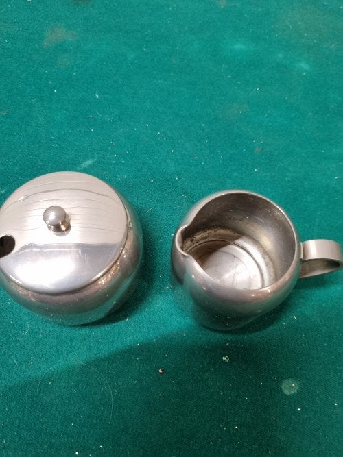 Melk en suiker pot rvs, Ophalen of Verzenden, 'T Olde Gre-j, Info@toldegrej.nl, Endepoelstraat 20f Didam