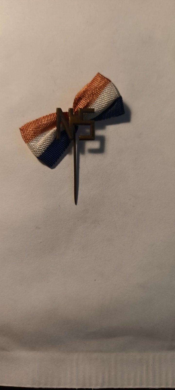 Vintage NS speldje met lintje - Nederlandse Spoorwegen, Ophalen of Verzenden