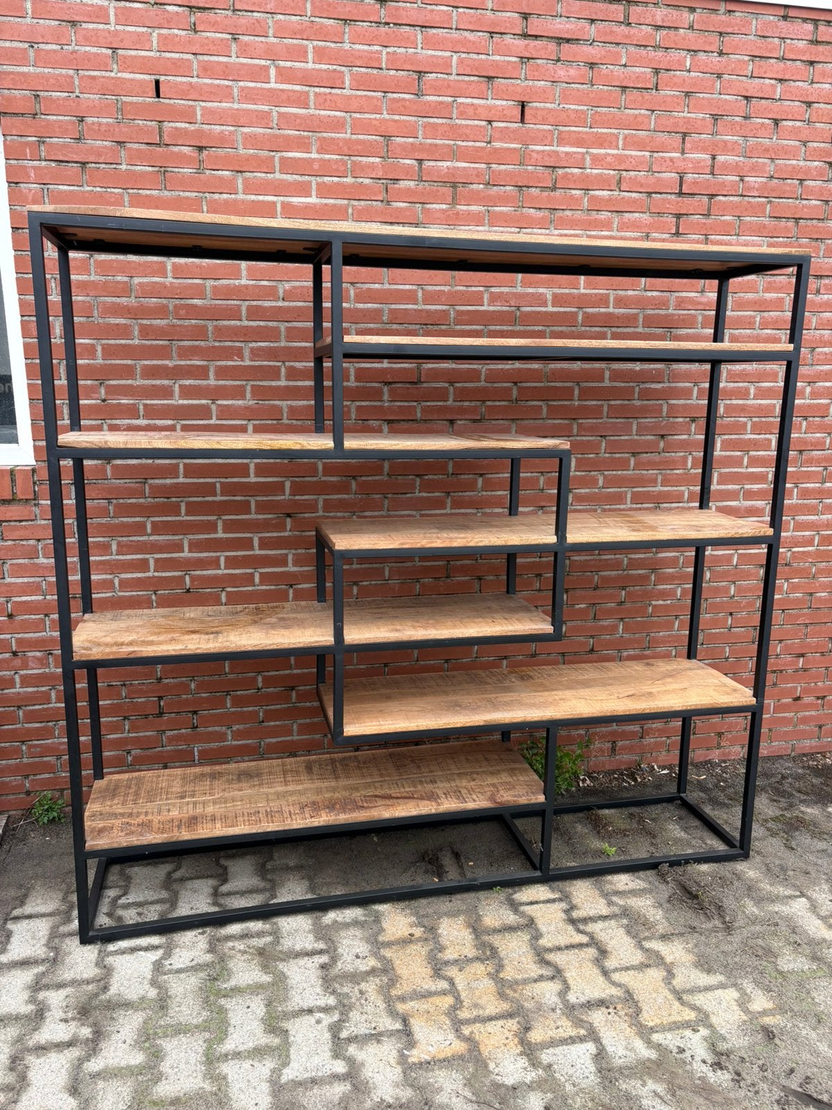 Roomdivider / Vakkenkast Mangohout Industrieel Nieuw | €450, Ophalen, Nieuw