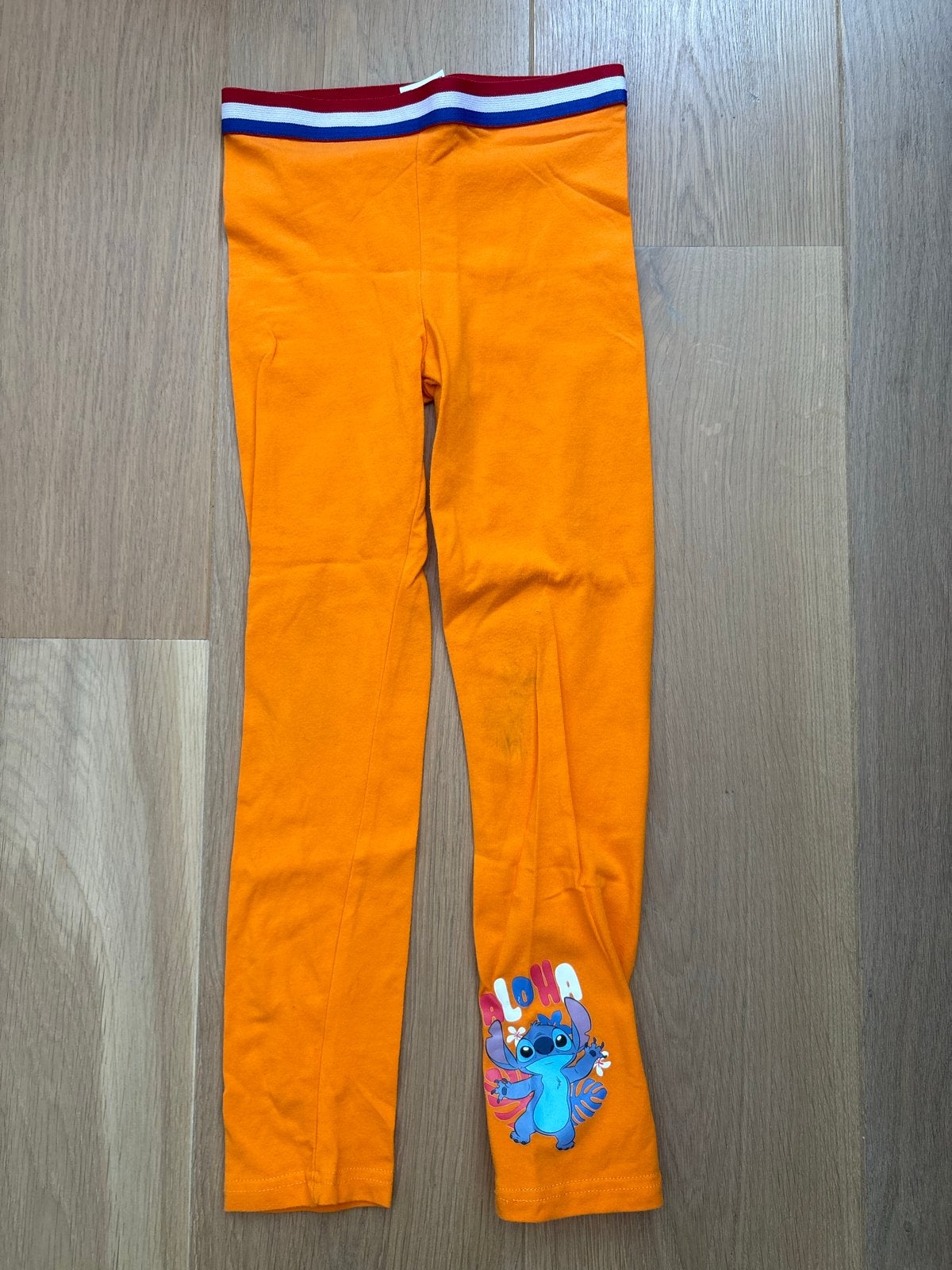 Oranje Stitch Leggings - Maat 128/134, Ophalen of Verzenden, Meisje, Broek