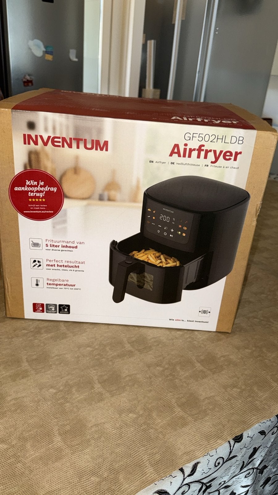 Inventum GF502HLDB Airfryer - 5 liter inhoud