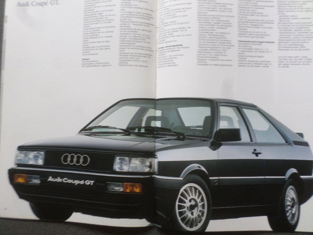 Audi Coupe 1985 Brochure, Ophalen of Verzenden, Zo goed als nieuw, Audi