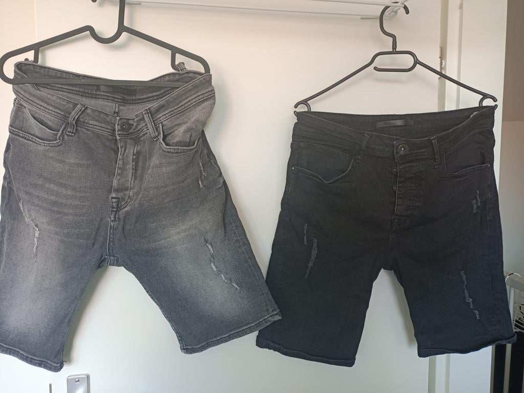 The Sting Ashes to dust maat m jeans korte broek zwart en gr, Kleding | Heren, Broeken en Pantalons, Zwart, Ophalen of Verzenden
