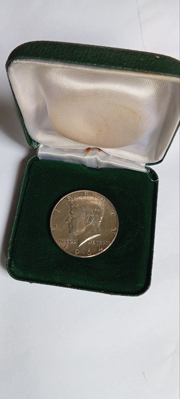 zilver halve dollar John F. Kennedy 1964 zeldzaam in doosje, Ophalen of Verzenden, Noord-Amerika, Zilver