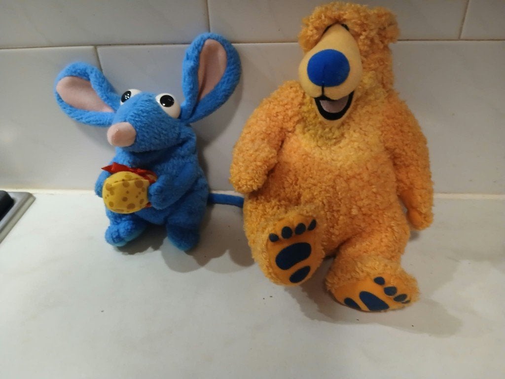 2 Vintage Knuffels bruine Beer uit het Blauwe Huis., Ophalen of Verzenden, Gebruikt