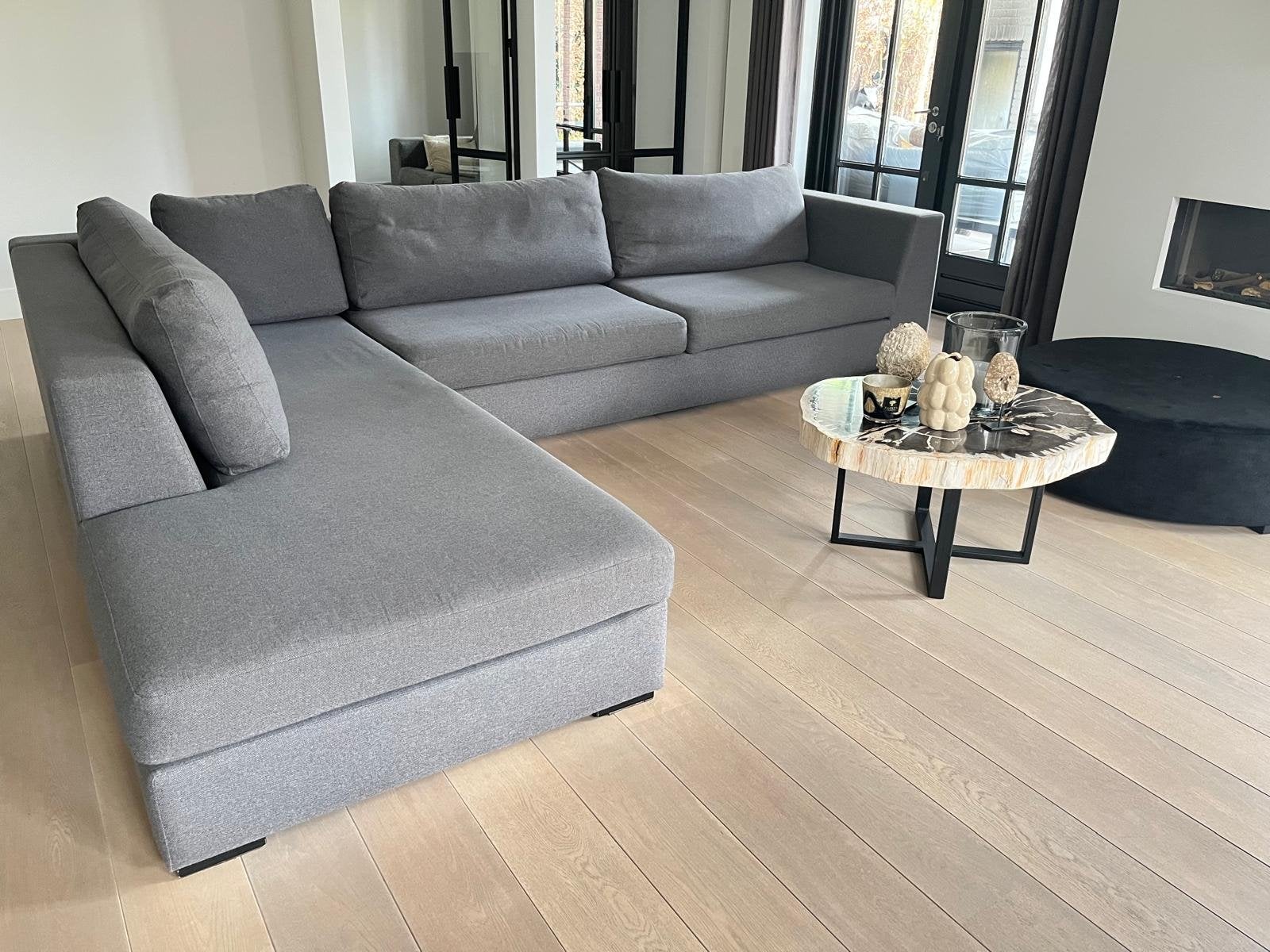 Peachtige hoekbank Baan grijs - 3.45 x 2.50 x 1.00m diep, Ophalen, Modern Luxe, Hoekbank, 300 cm of meer