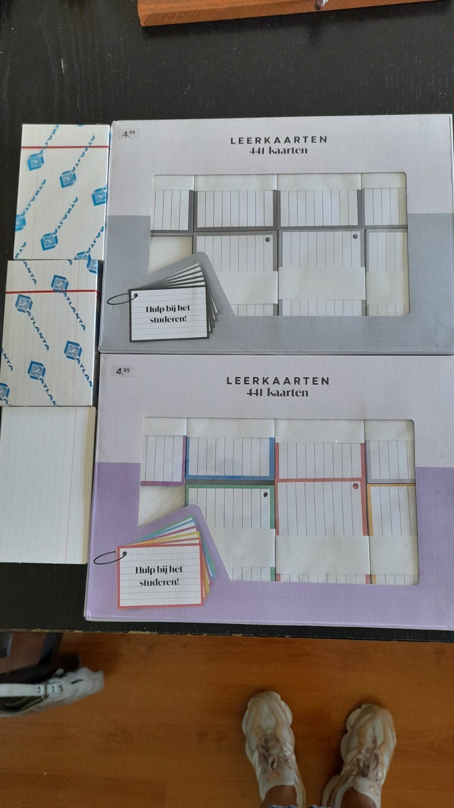 Flash of leerkaartjes, Ophalen, Nieuw
