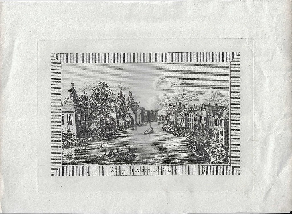 View of Maarssen in Holland Kopergravure ca. 1780, Stadsgezicht, 19 cm, Ophalen of Verzenden, Gravure