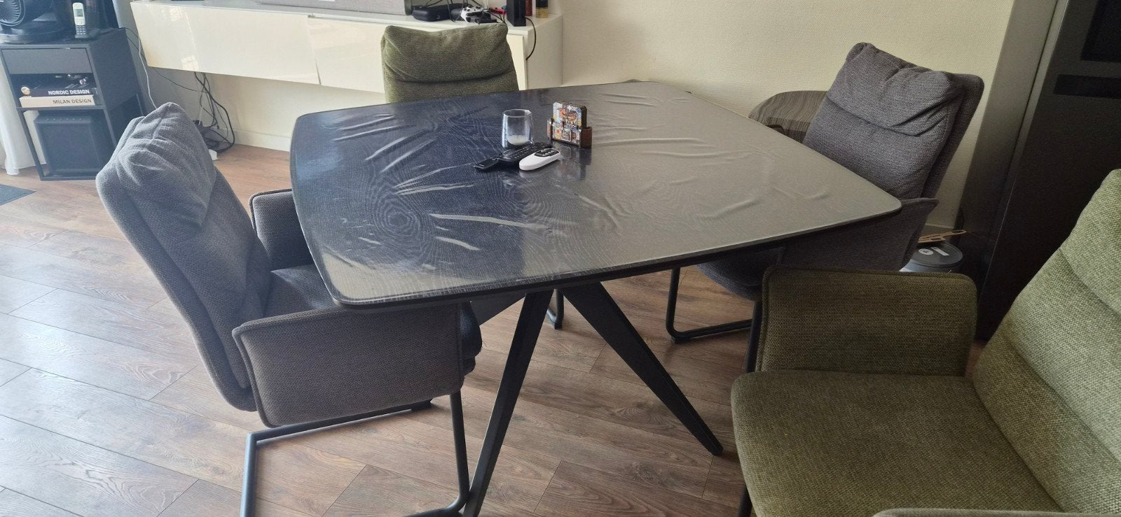 Eettafel Suzanne vierkant - zwart - 75x120x120 cm, Huis en Inrichting, Tafels | Eettafels, Ophalen, Overige materialen, Vierkant