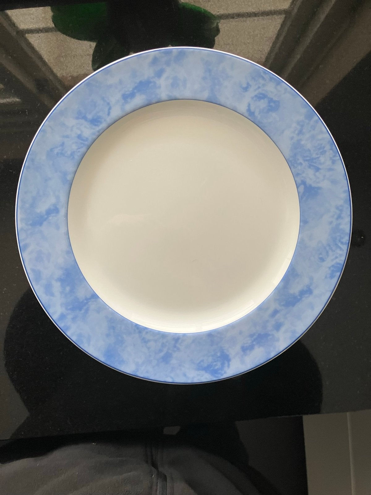 10 Arzberg onderborden kerstservies blauw wit 30,5 cm, Ophalen, Arzberg, Zo goed als nieuw, Bord(en)