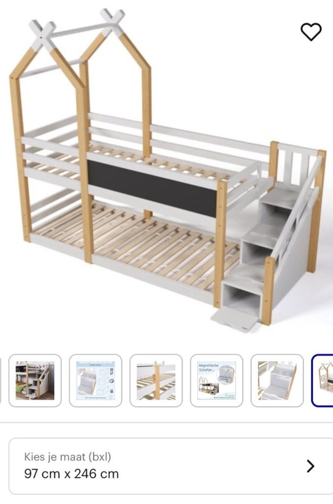 Stapel bed met lades, Ophalen, Gebruikt, 90 cm, Tweepersoons