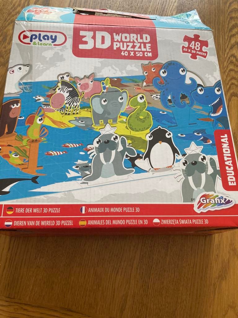 3 D workd puzzel 4+, Ophalen, Meer dan 50 stukjes, Gebruikt, 6 jaar of ouder