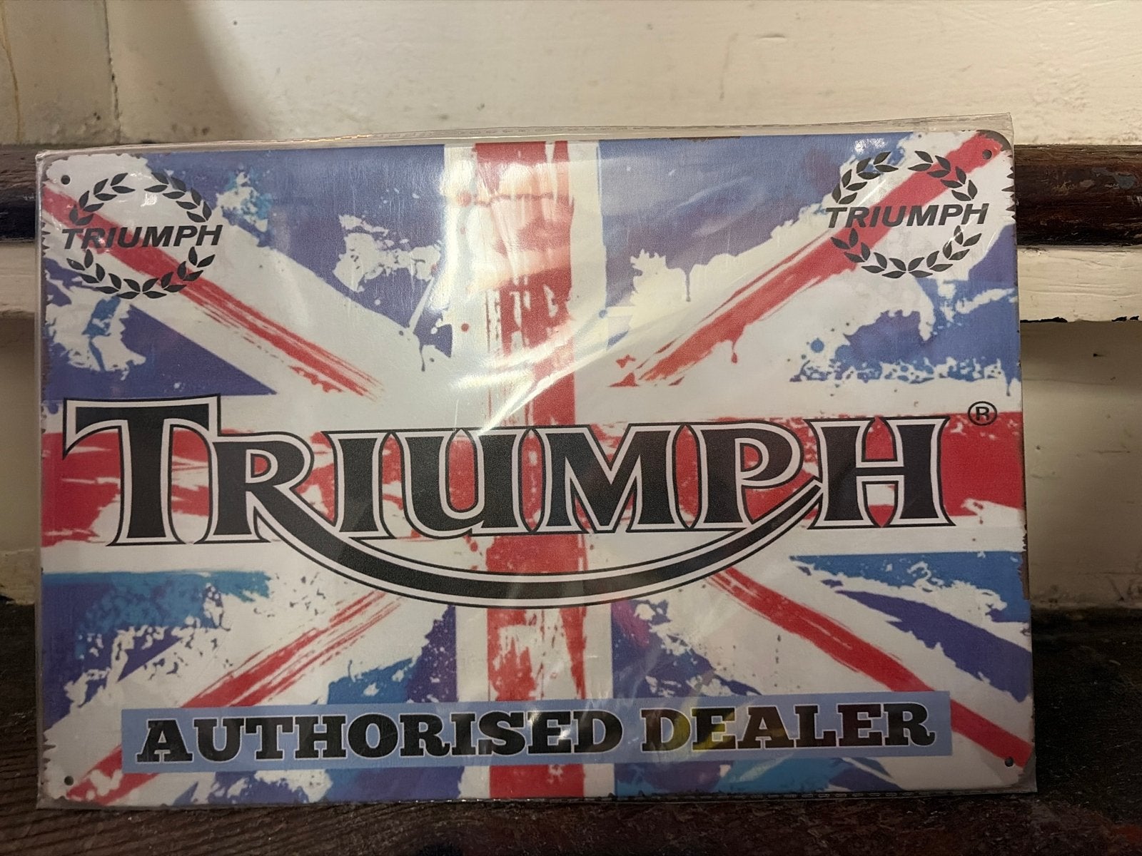 Triumph Authorised Dealer metalen bord, Reclamebord, Nieuw, Ophalen of Verzenden, X