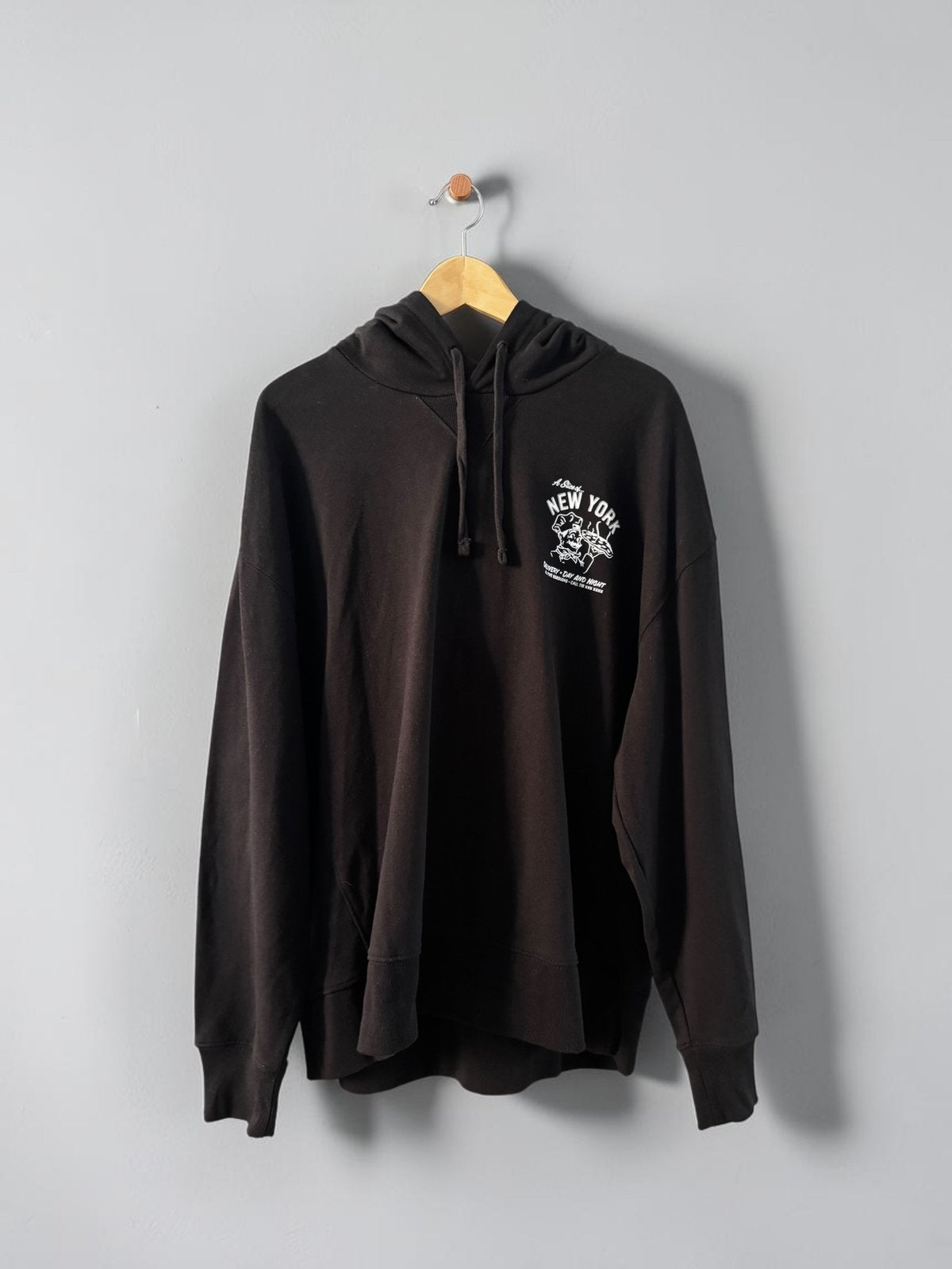 Tommy Hilfiger zwart hoodie sweater XXL 2XL pizza New York, Ophalen of Verzenden, Zo goed als nieuw, Overige maten, Zwart