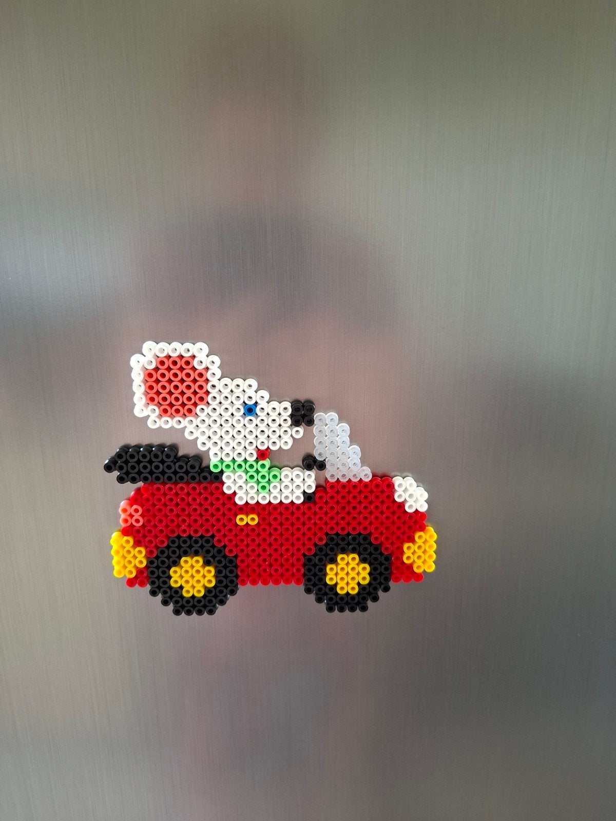 Handmade - strijkkralenmagneet - racemuis, Handgemaakt, Dieren, Nieuw, Meerkleurig