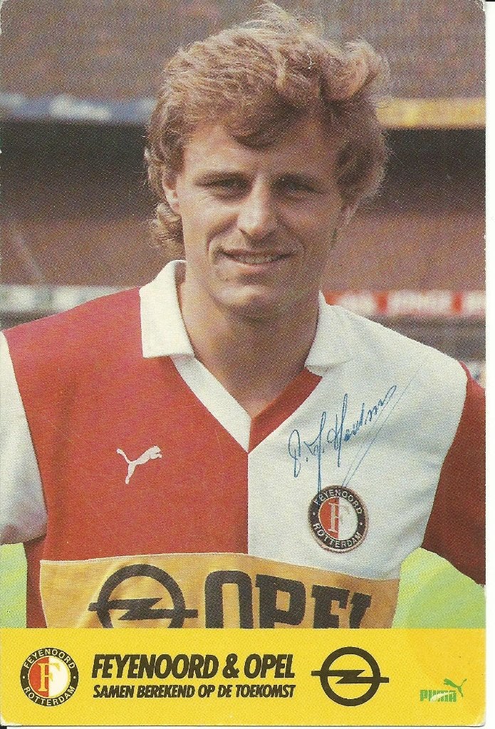 1984-1985 fotokaart Opel Peter Houtman Feyenoord, Verzamelen, Verzenden, Zo goed als nieuw, Feyenoord, Spelerskaart