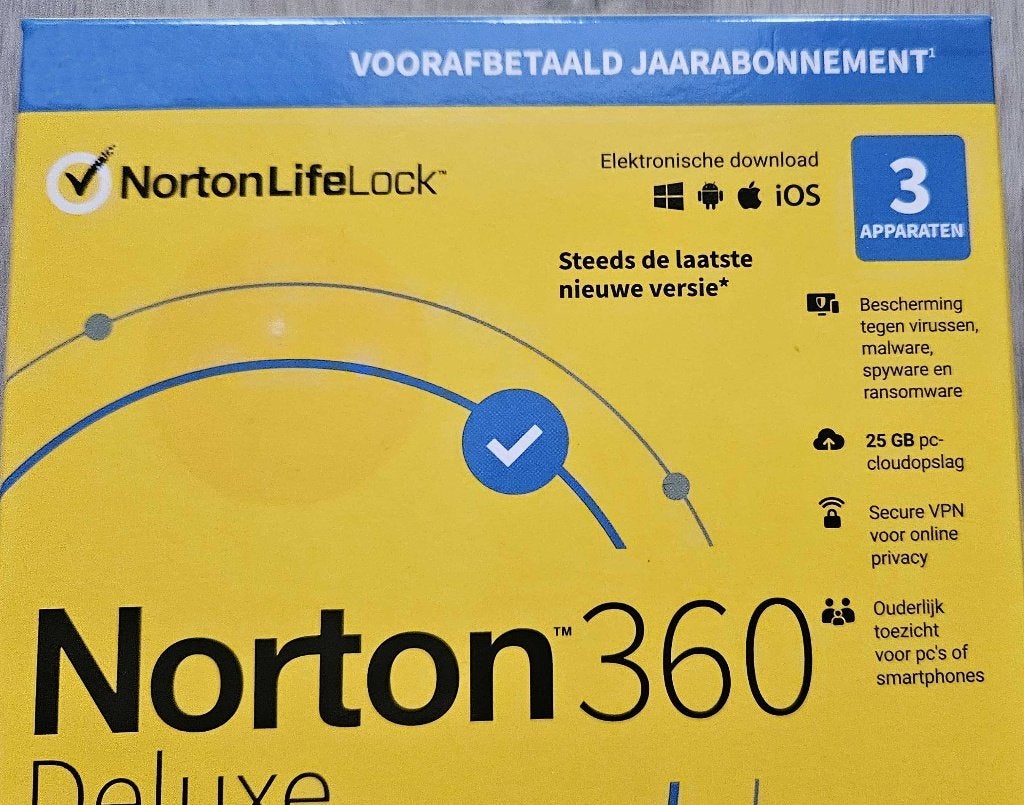 Norton 360 Deluxe - Antivirus AI-gestuurd 3 apparaten, Computers en Software, Antivirus- en Beveiligingssoftware, Ophalen of Verzenden