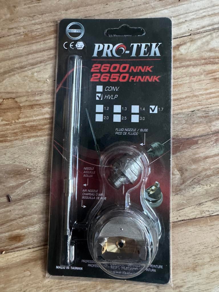 Nozzle 1,7mm voor PRO-TEK HVLP spuitpistool, Auto diversen, Autogereedschap, Ophalen of Verzenden, Nieuw