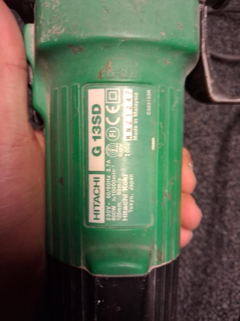 Hitachi G 13SD Haakse Slijpmachine - 800W, Doe-het-zelf en Verbouw, Gereedschap | Slijpmachines, Ophalen of Verzenden, Gebruikt