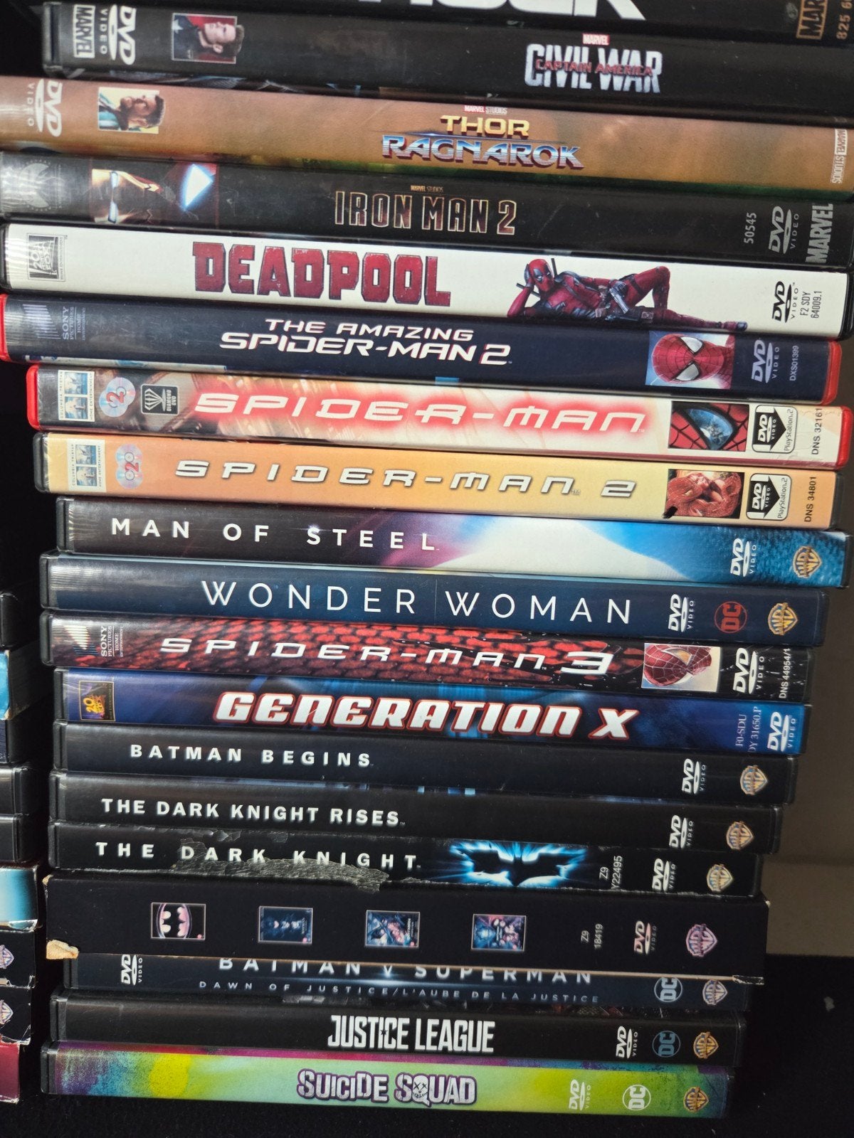 58x dvd's - Veel Marvel + DC, Ophalen of Verzenden, Zo goed als nieuw