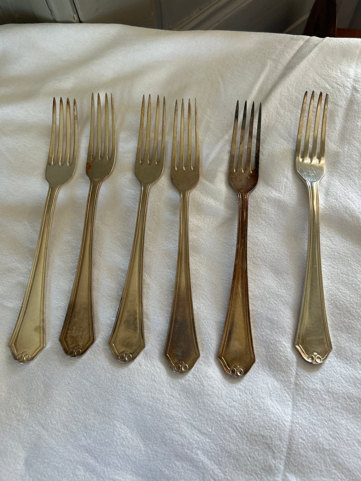 6 verzilverde dinervorken - Wiskemann - 21 cm, Antiek en Kunst, Ophalen