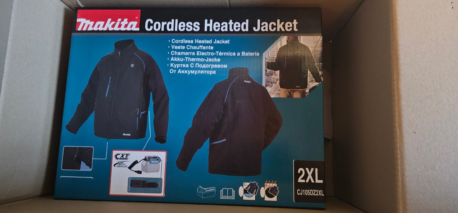 Makita Accu-Thermo-Jacke 2XL - Nieuw, Makita, Zwart, Ophalen of Verzenden, Maat 56/58 (XL)