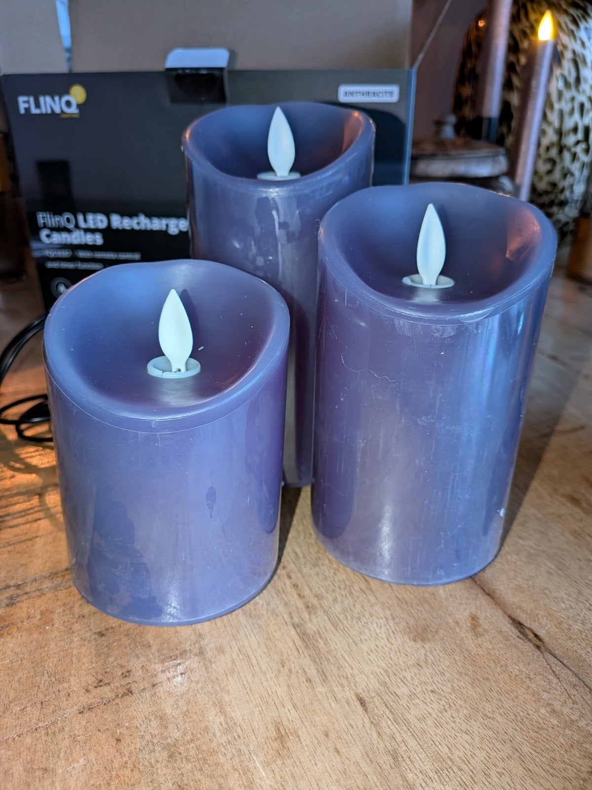 FlinQ LED Oplaadbare Kaarsen met Afstandsbediening, Kunststof, Blauw, Overige merken, Ophalen of Verzenden