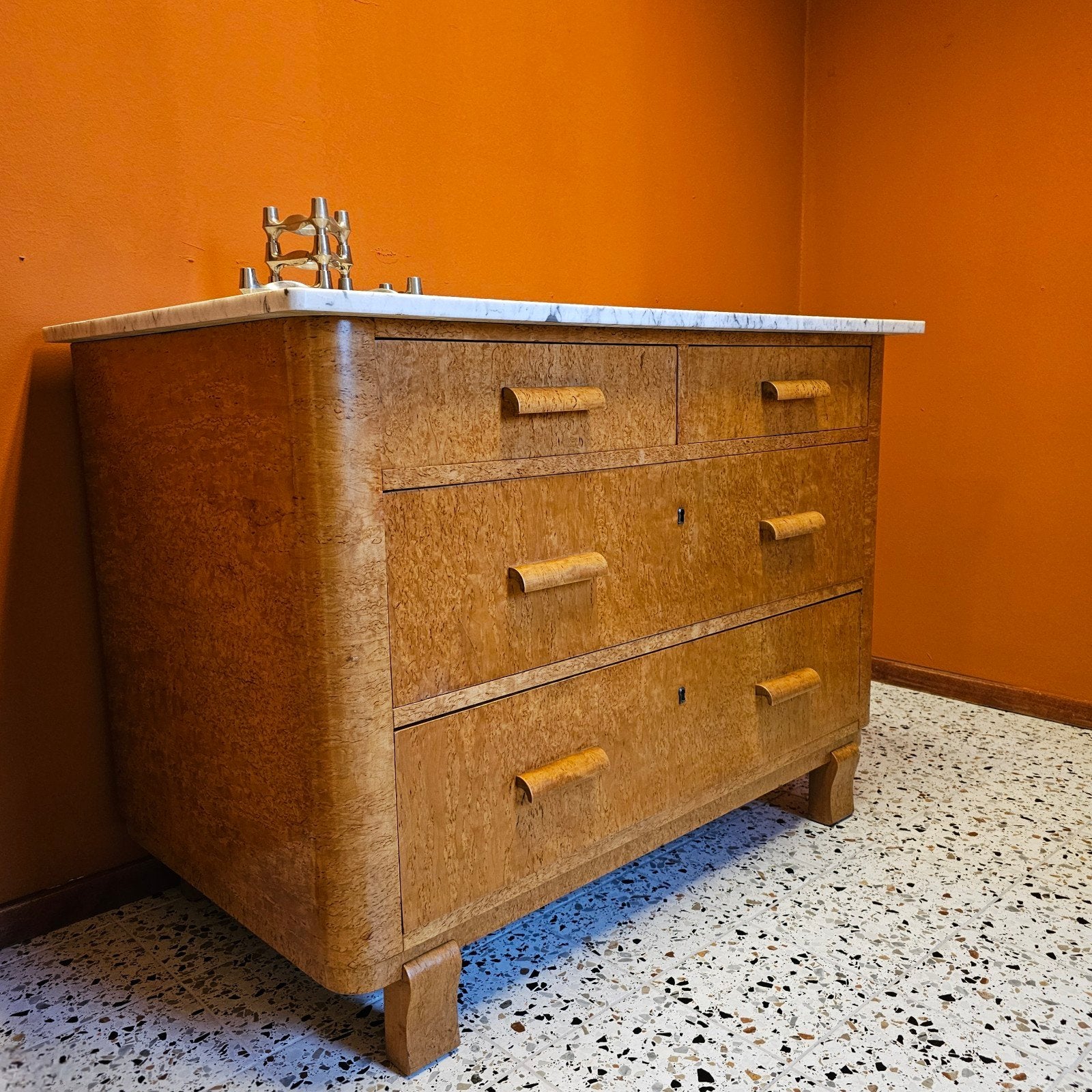 Unieke Art Deco Ladenkast Commode Wastafelmeubel Kast, 100 tot 150 cm, Art Deco Postmodern, Ophalen of Verzenden, Zo goed als nieuw