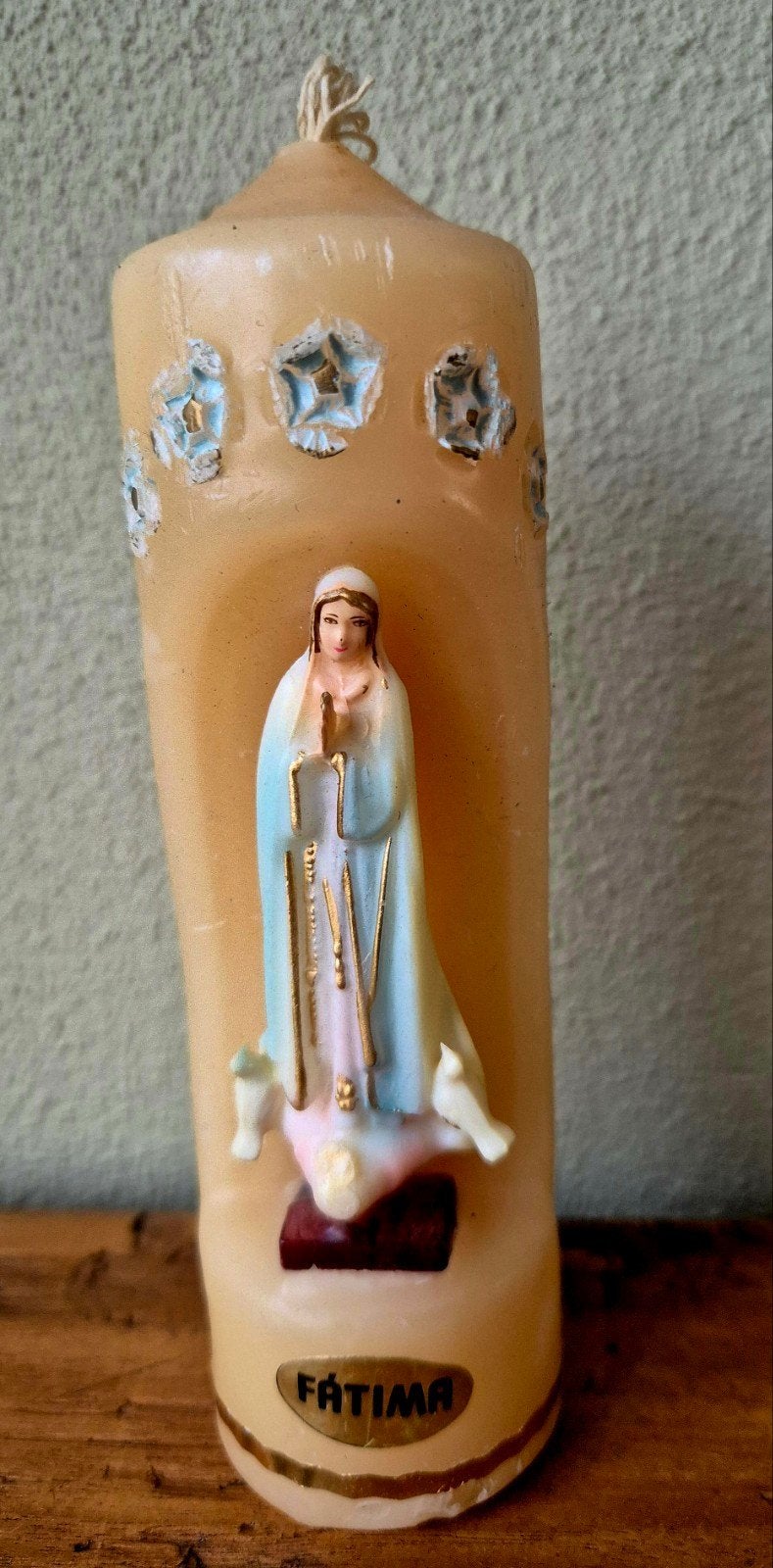Souvenir- en devotie kaars Fátima Portugal onze lieve vrouw, Ophalen of Verzenden
