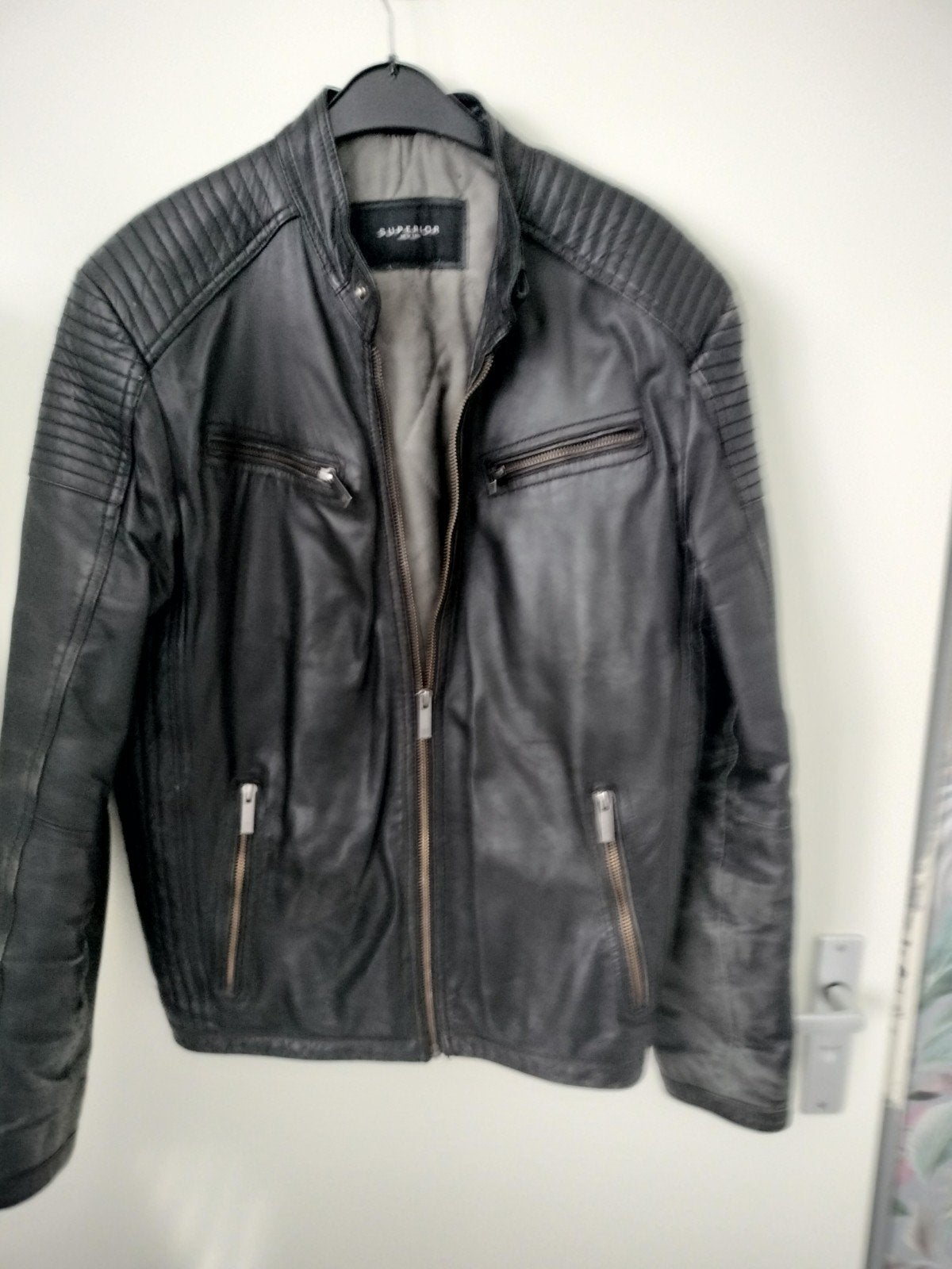 Superior New York Zachte Leren look Bikerjas - Maat XL20 eur, Zwart, Maat 56/58 (XL), Ophalen of Verzenden, Superior New York