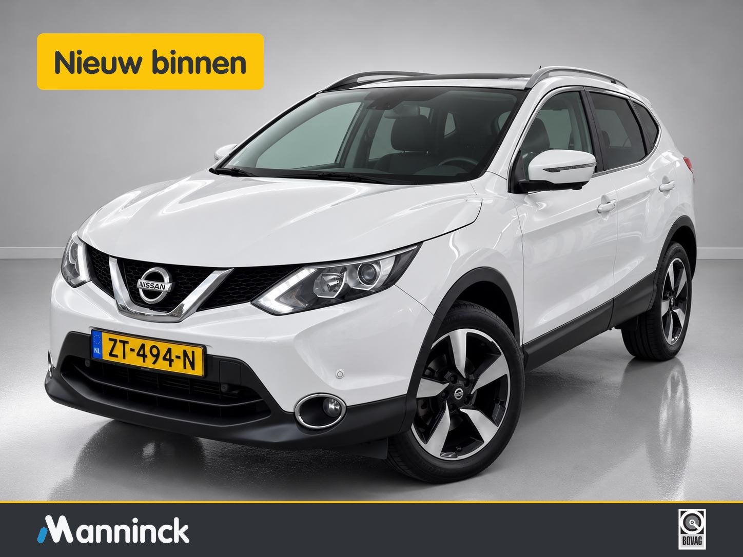 Nissan Qashqai 1.2| 360"Camera|Pano|Design-pack|CruiseContro, Stof, Gebruikt, 4 cilinders, Met garantie (alle)