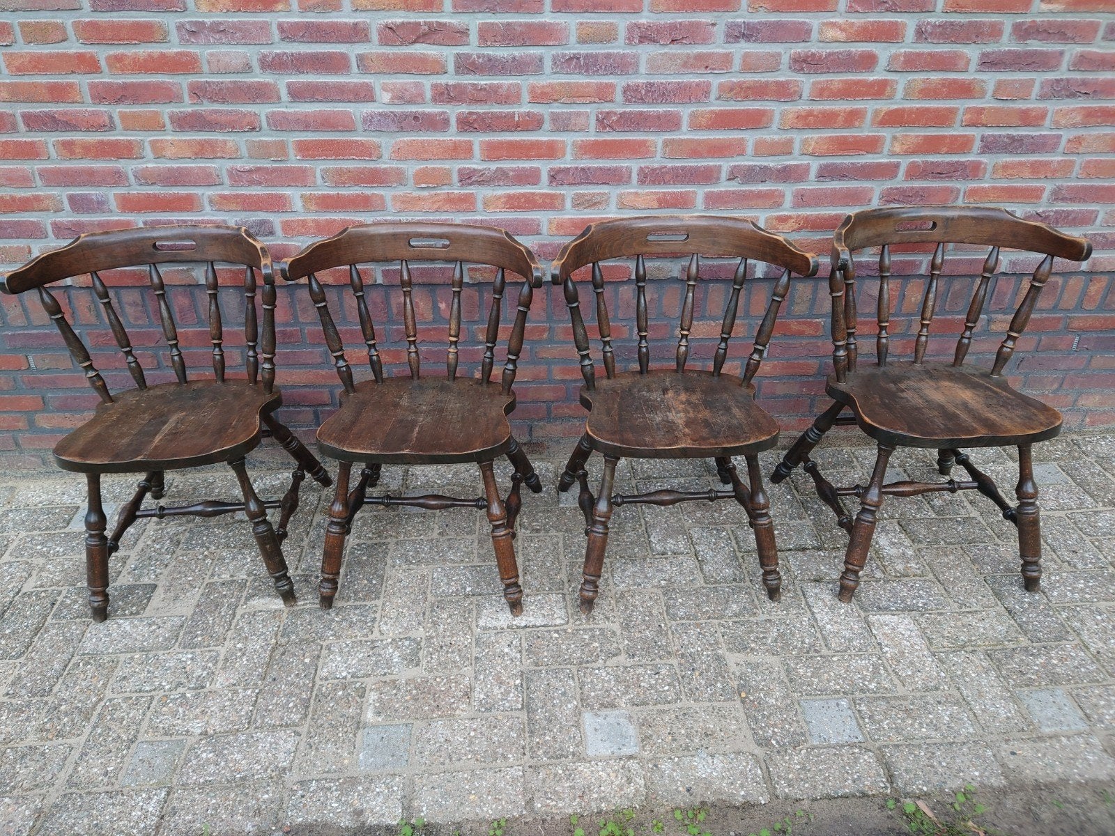 4 Windsor look pub stoelen / cafestoelen, Ophalen of Verzenden