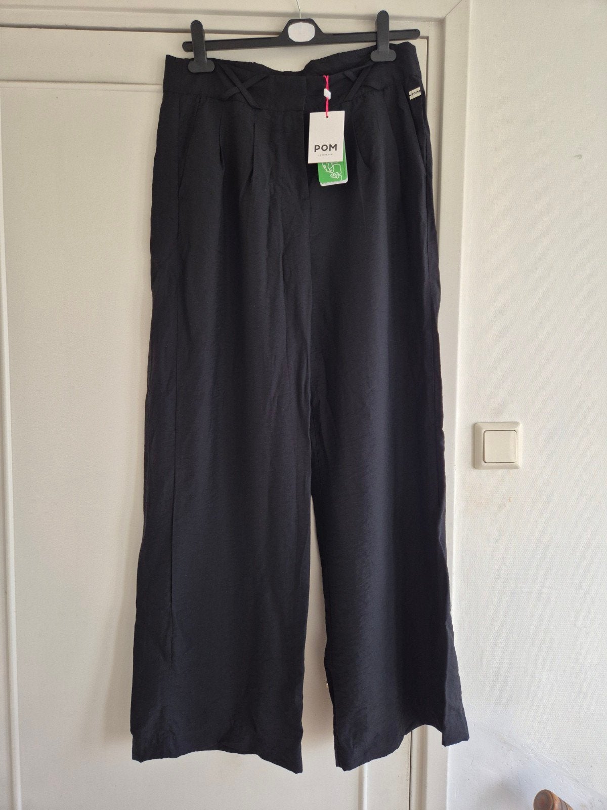 POM Amsterdam Larissa Black Broek - Nieuw met kaartjes, Maat 38/40 (M), POM Amsterdam, Zwart, Nieuw