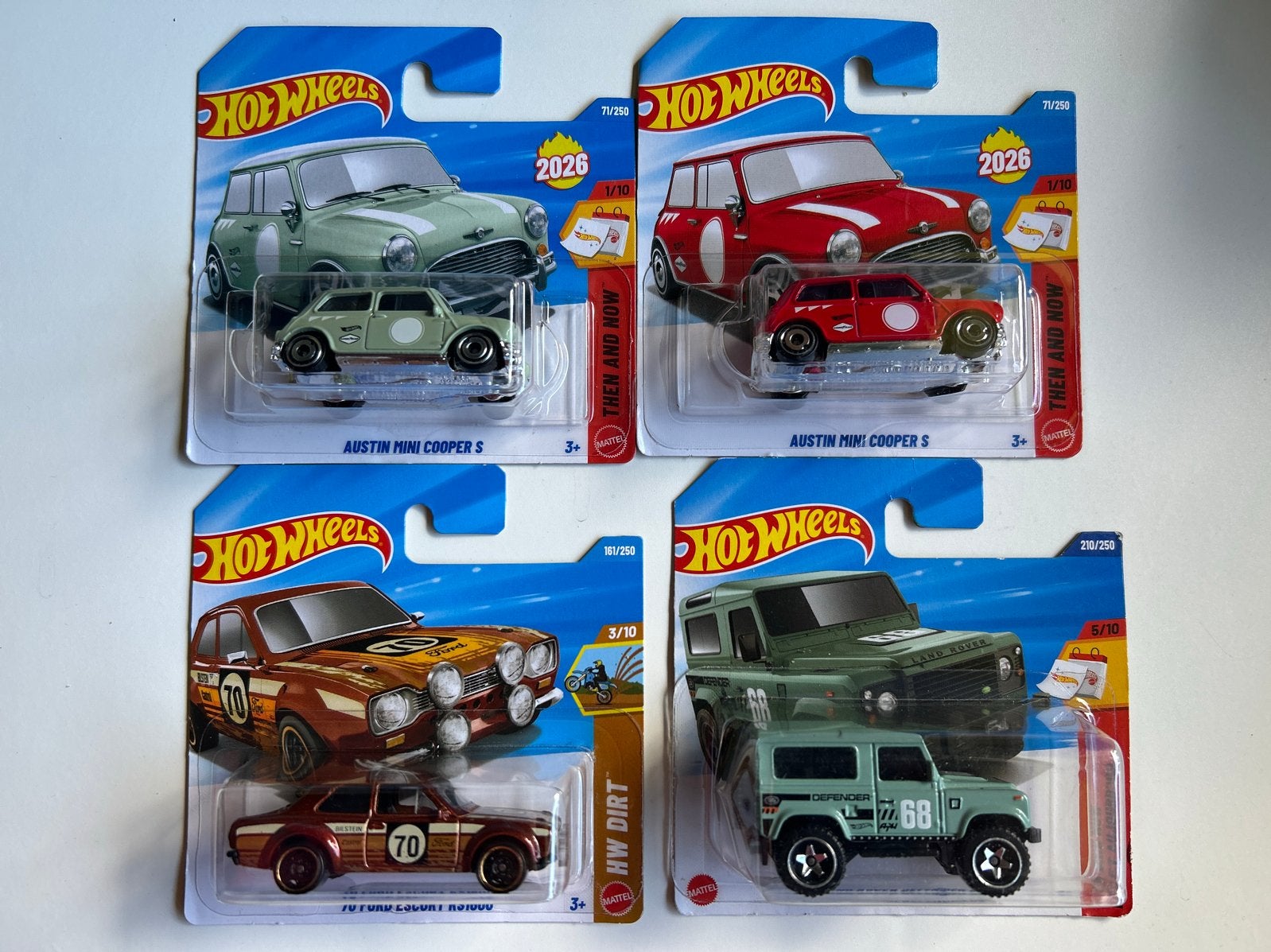 Hot Wheels Collectie: Ford Escort, Land Rover, Mini Coopers, Ophalen of Verzenden, Nieuw