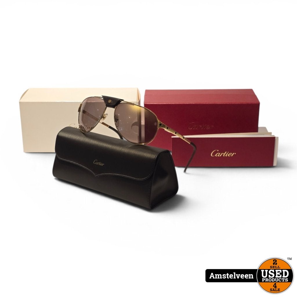 Cartier Zonnebril Santos Dumont Gold Limited Edition | ZGAN, Cartier, Gebruikt, Support@cartier.com, 13 Rue de la Paix, 75002 Paris
France