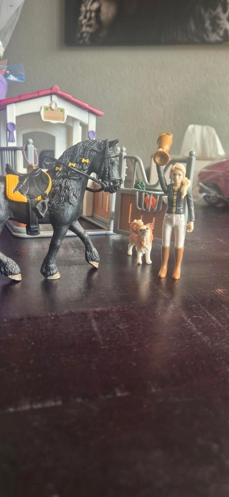Schleich paardenset met stal, ruiter en hond, Ophalen of Verzenden