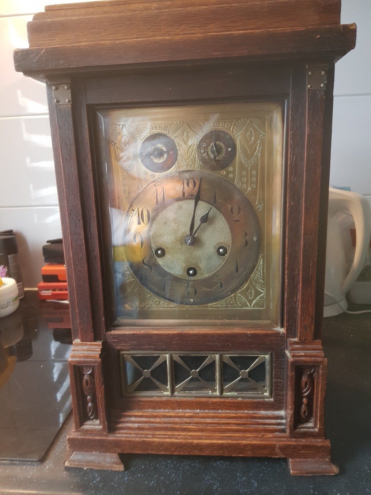 Antieke grote tafel klok/ schoorsteen klok, Ophalen of Verzenden
