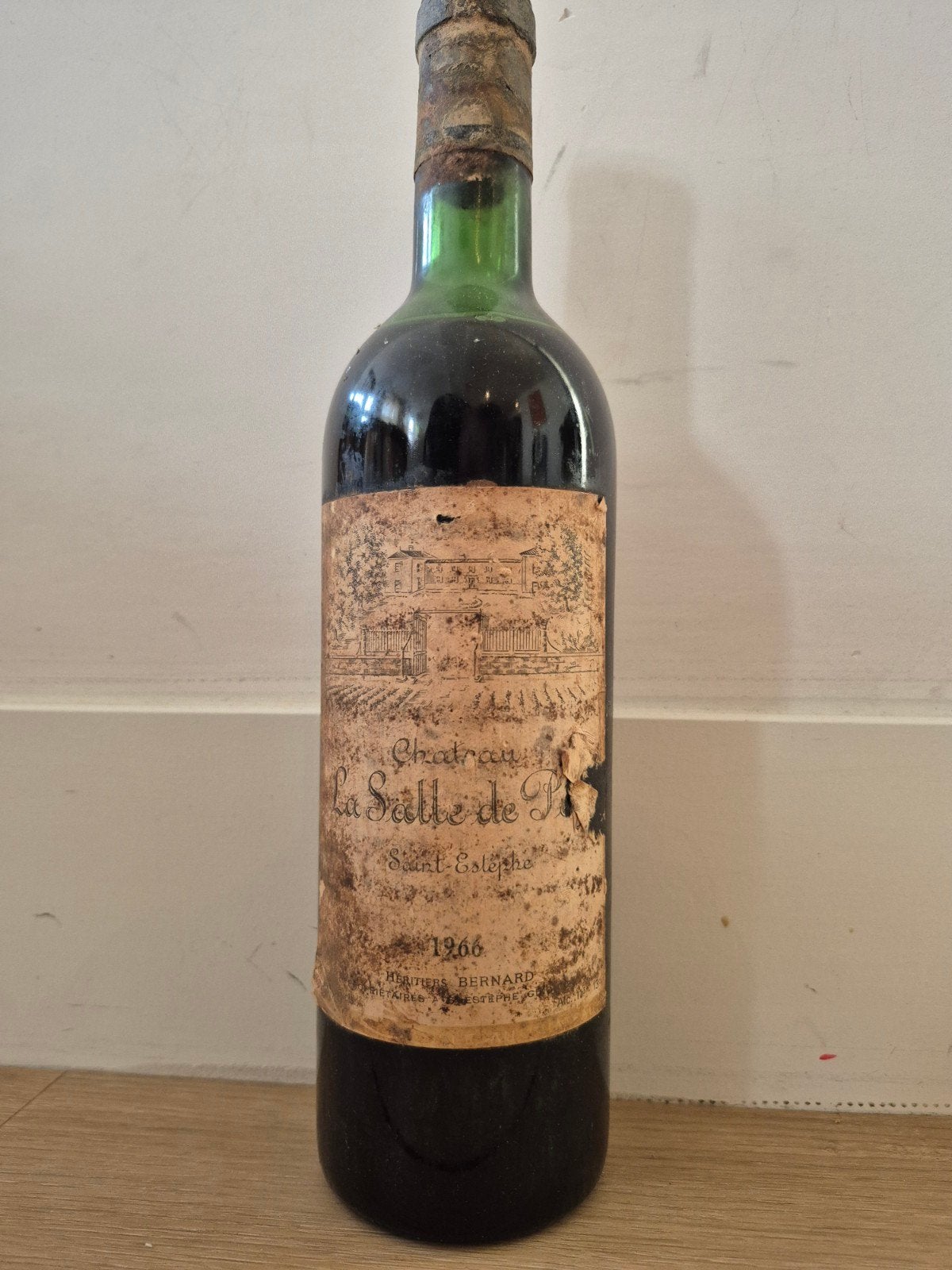 60 jaar oud! Château La Salle de Poujeaux Saint-Estèphe 1966, Ophalen of Verzenden