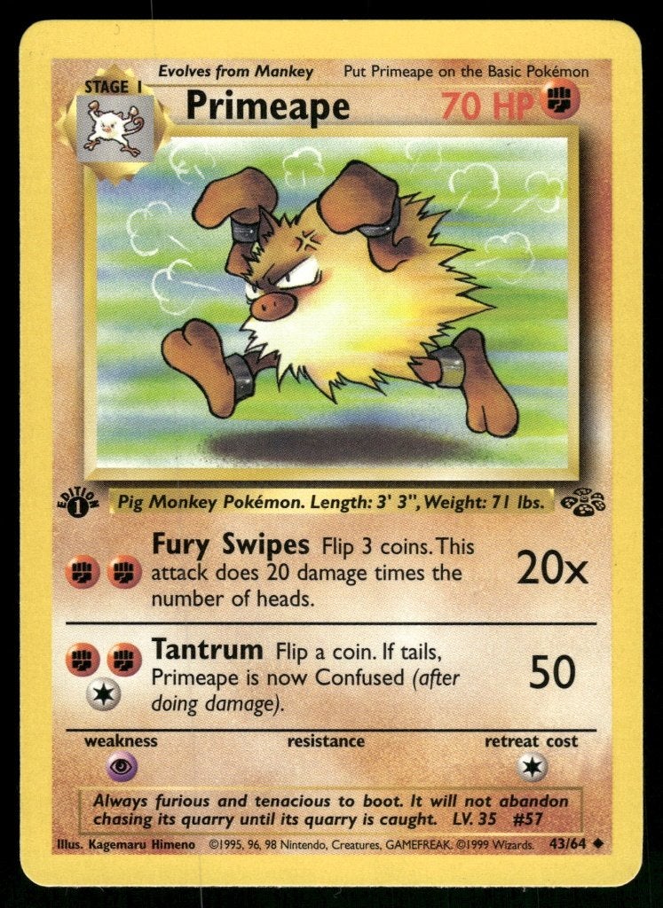 Primeape 43/64 - Jungle (1st edition) (NM), Verzenden, Gebruikt