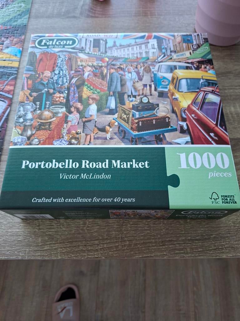Falcon de luxe puzzel Portobello Road Market., Ophalen of Verzenden, 500 t/m 1500 stukjes, Zo goed als nieuw